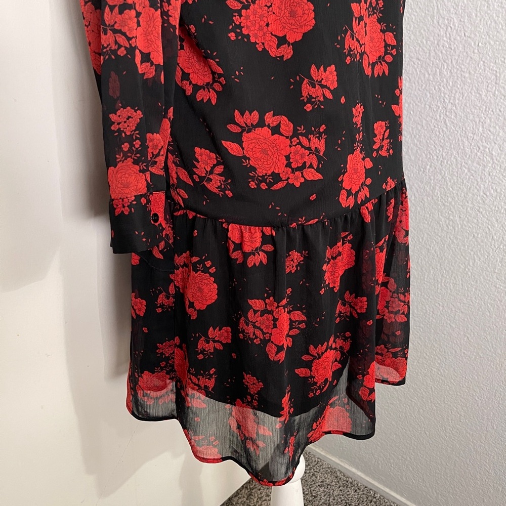 Zara Black and Red Floral Dress - Picture 5 of 10